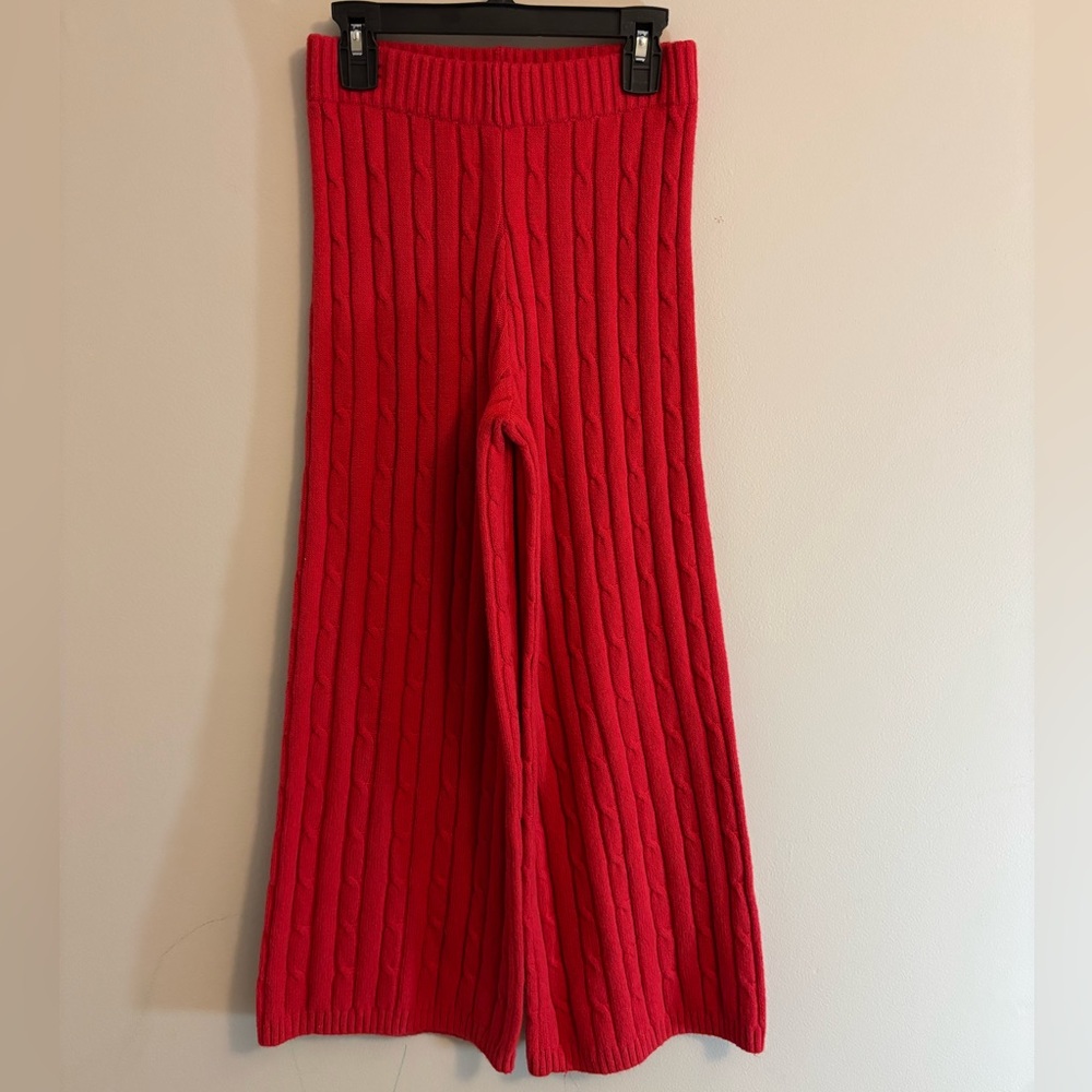 GAP Kids, Girls M (8-9), Narrow-Cable Knit Red Sweatpants Comfy Lounge Wear Cozy